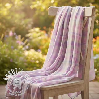 Viscose RADIANCE Check purple digital print