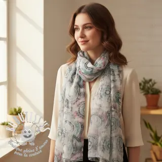 Viscose RAYON POPLIN Patchwork pattern design B digital print