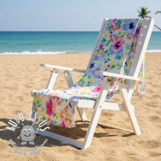 Viscose STRETCH Watercolour flowers design B digital print