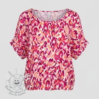 Viscose STRETCH Ikat fuchsia
