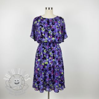 Viscose LUREX Dark night flowers digital print