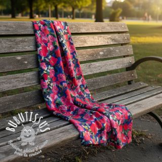 Viscose LUREX Pink flowers digital print