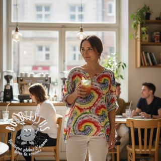 Viscose Retro fun design C digital print