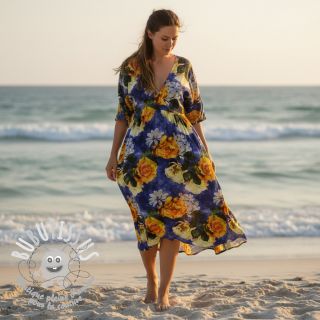 Viscose Artistic flowers design B digital print