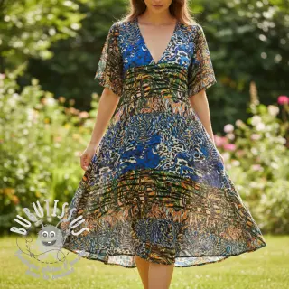 Viscose Dimulti dark blue digital print