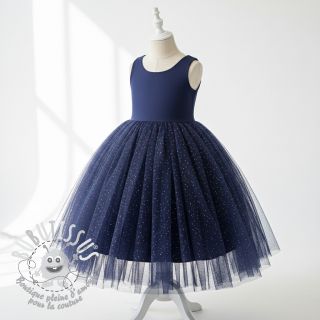Tulle pour jupe tutu ROYAL MULTI FOIL navy