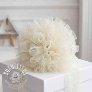 Tulle pour jupe tutu ROYAL SPARKLE ecru gold