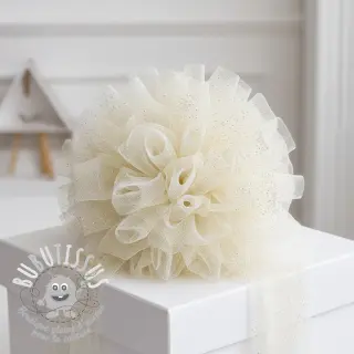 Tulle pour jupe tutu ROYAL SPARKLE ecru gold