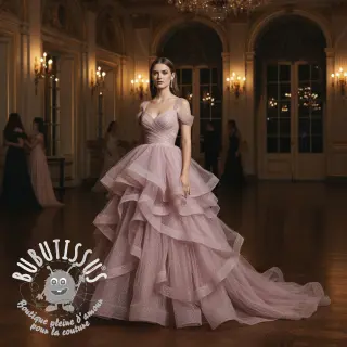Tulle pour jupe tutu ROYAL SPARKLE old blush gold