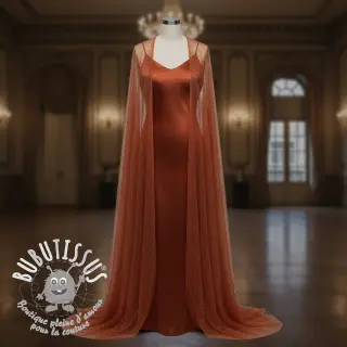 Tulle pour jupe tutu ROYAL SPARKLE rust gold