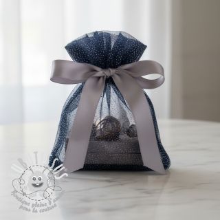 Tulle pour jupe tutu ROYAL SPARKLE navy silver