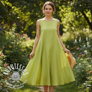 Tissu mélange lin et cotton Fishbone bright green