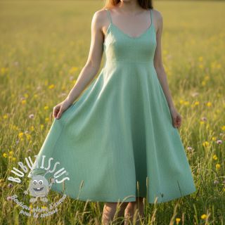 Tissu mélange lin et cotton Fishbone green