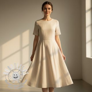 Tissu mélange lin et cotton Fishbone natural