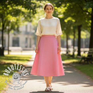 Tissu mélange lin et cotton Fishbone fuchsia