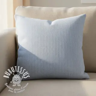 Tissu mélange lin et cotton Fishbone light blue
