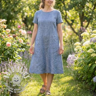 Tissu mélange lin et cotton Fishbone light jeans