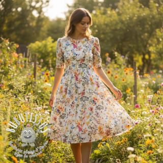 Tissu mélange lin et cotton Pretty florals deisgn A digital print