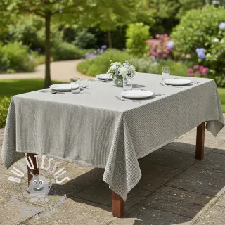 Tissu mélange lin et cotton Lira mini stripe black