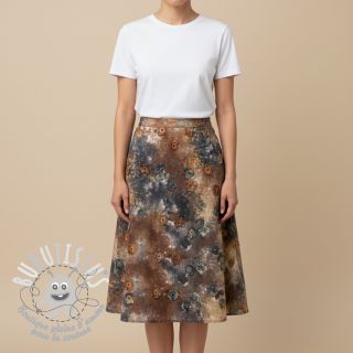 Tissu coton TIE DYE EMBROIDERY Poppy design M