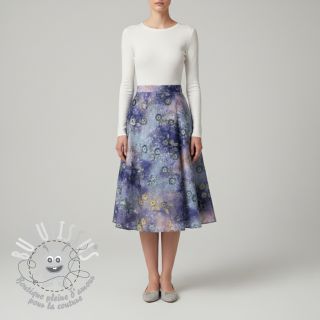 Tissu coton TIE DYE EMBROIDERY Poppy design T