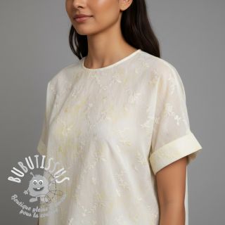 Tissu coton EMBROIDERY Tie-Dye yellow