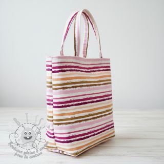 Tissu coton Small stripes Snoozy old pink