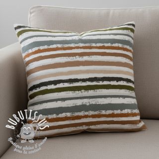 Tissu coton Big stripes Snoozy old green