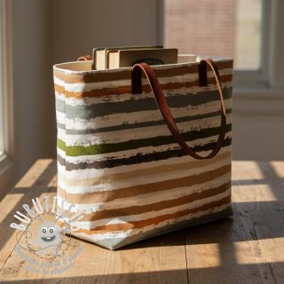 Tissu coton Big stripes Snoozy old green