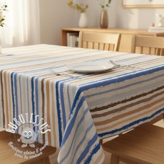 Tissu coton Big stripes Snoozy old blue