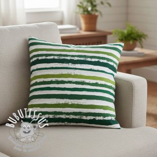 Tissu coton Big stripes Snoozy camo green