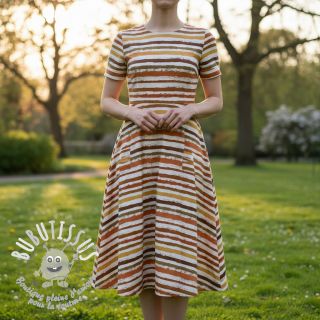 Tissu coton Big stripes Snoozy brick