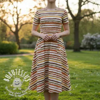 Tissu coton Big stripes Snoozy brick