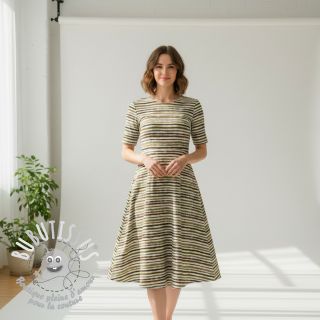 Tissu coton Small stripes Snoozy taupe