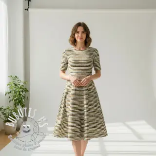 Tissu coton Small stripes Snoozy taupe