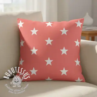 Tissu coton Stars coral