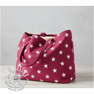 Tissu coton Stars cerise