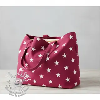 Tissu coton Stars cerise