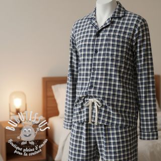 Tissu coton YARN DYED CHECK BRUSHED Silva design B