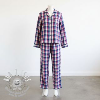 Tissu coton YARN DYED Square cerise