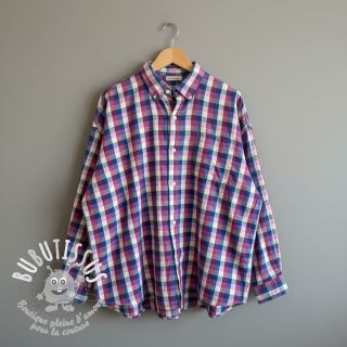 Tissu coton YARN DYED Square cerise