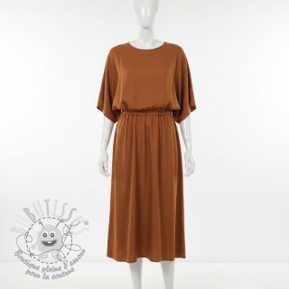 Tissu Popeline de coton dark cognac