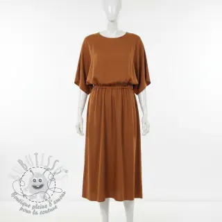 Tissu Popeline de coton dark cognac