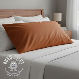 Tissu Popeline de coton cognac