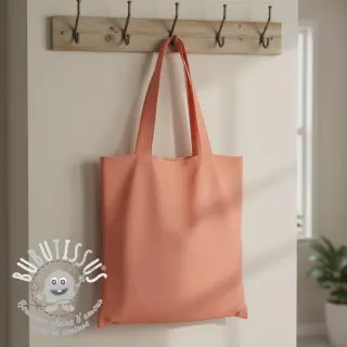 Tissu Popeline de coton coral