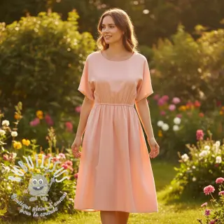 Tissu Popeline de coton rose
