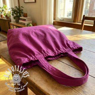 Tissu Popeline de coton violet