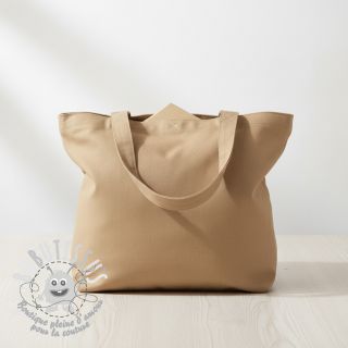 Tissu Popeline de coton taupe