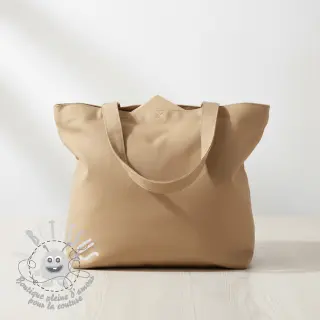Tissu Popeline de coton taupe