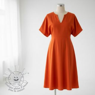 Tissu Popeline de coton flame orange